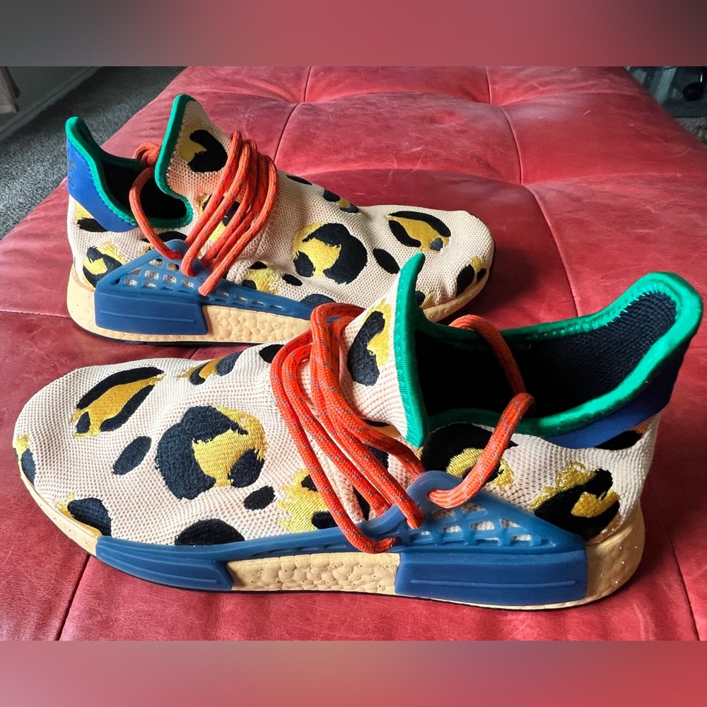 adidas NMD Hu Pharrell ‘Animal Print Leopard Pulse Amber’ size 9.5M - Picture 3 of 6